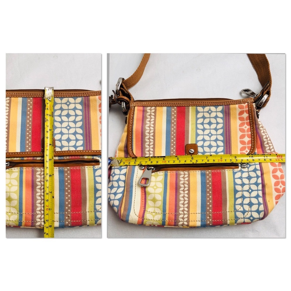 Fossil multicolor leather and canvas crossbody bag - image 14